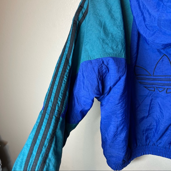Vintage 80s Adidas Color Block Trefoil Nylon Puffer Jacket - Picture 7 of 10